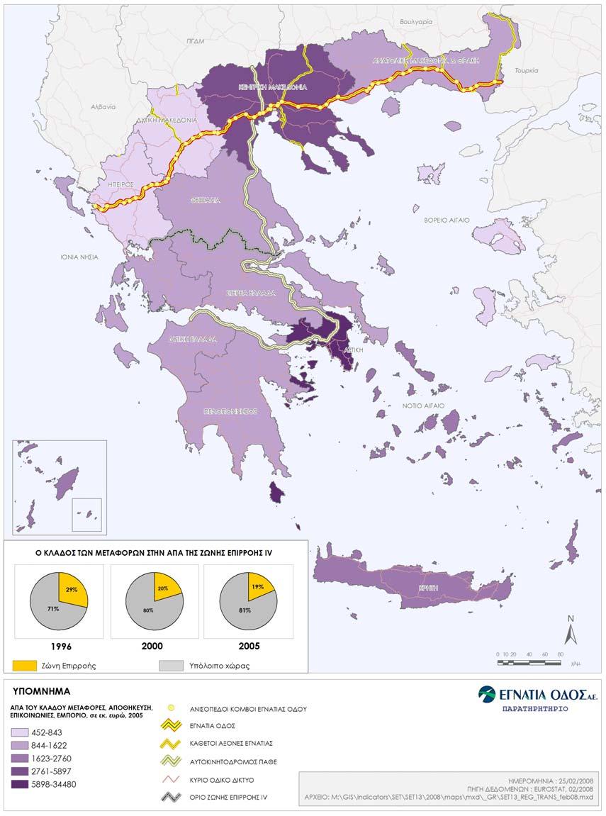 Χάρτης 2: Ακαθάριστη Προστιθέμενη Αξία το κλάδου των