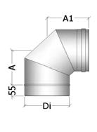 (0,3) (0,3) (0,4) (0,4) (0,5) (0,6) (0,7) (0,8) (1,2) (1,5) NI 076: CURVA 87 87 ELBOW Curva a due settori per deviazioni di 87 dall'asse Two segments elbow for 87 displacement from the chimney axis A