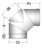 (kg) (0,2) (0,2) (0,3) (0,4) (0,4) (0,4) (0,5) (0,5) (0,7) (0,8) (0,9) (1,1) (1,7) (2,2) NI T78: CURVA 90 CON APERTURA DI ISPEZIONE 90 ELBOW WITH INSPECTION OPENING Curva a tre settori per deviazioni