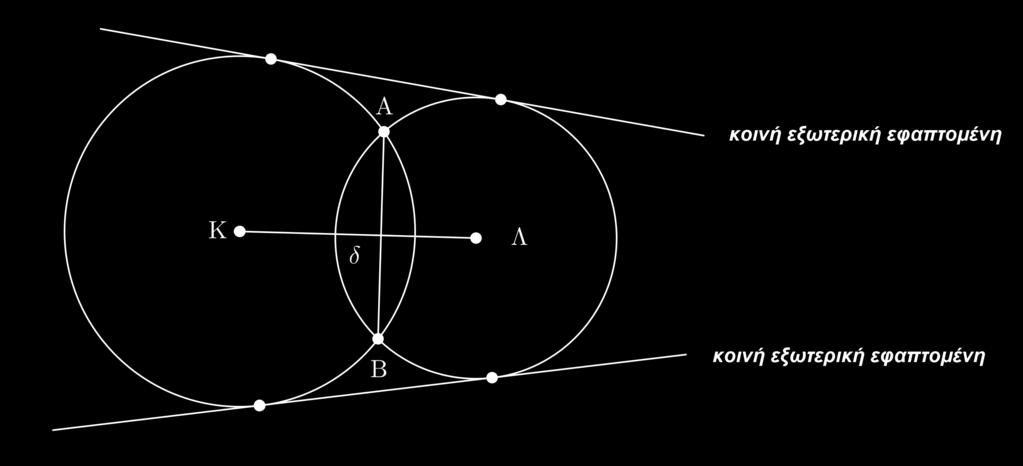 Η διάκεντρος δύο εφαπτόμενων κύκλων διέρχεται από το σημείο επαφής τους. ΑΣΚΗΣΕΙΣ ΑΠΟ ΤΟ ΣΧΟΛΙΚΟ ΒΙΒΛΙΟ 1.