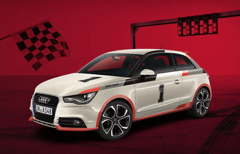 72 Γνήσια Αξεσουάρ Audi Rallye-Αίσθηση για κάθε διαδρομή. Δύο διακοσμητικά σετ αυτοκόλλητων φέρνουν την εμφάνιση θρυλικών νικητών σε κάθε σας διαδρομή.