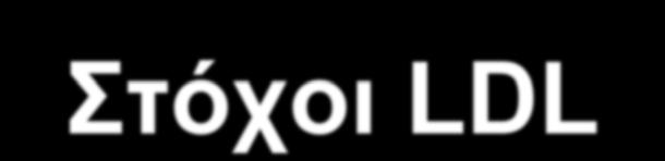 Στόχοι LDL-C και Apo B Ασθενείς LDL-C (mg/dl) Apo B (mg/dl) Διαβήτης + CHD Διαβήτης χωρίς άλλους RF <70