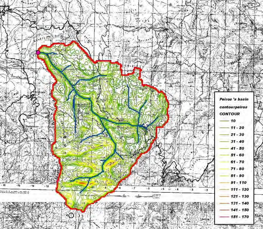 Παράρτηµα Β-Ανάλυση της διαδικασίας και του λογισµικού που χρησιµοποιήθηκε για την ακριβή περιγραφή µιας λεκάνης απορροής χωρισµένη σε περιοχές σύµφωνα µε την κλίση του εδάφους (Σχ. Β-11).