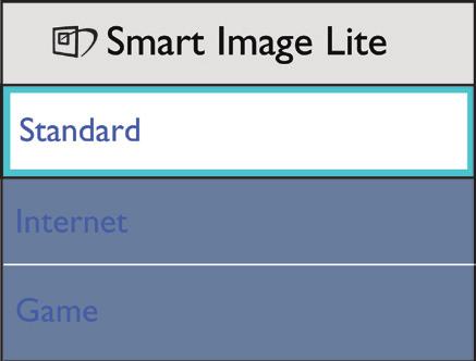 Πώς θα ενεργοποιήσω το SmartImage Lite; 1. Πατήστε για να εκκινήσετε το SmartImage Lite στο μενού εμφάνισης στην οθόνη (OSD). 2.
