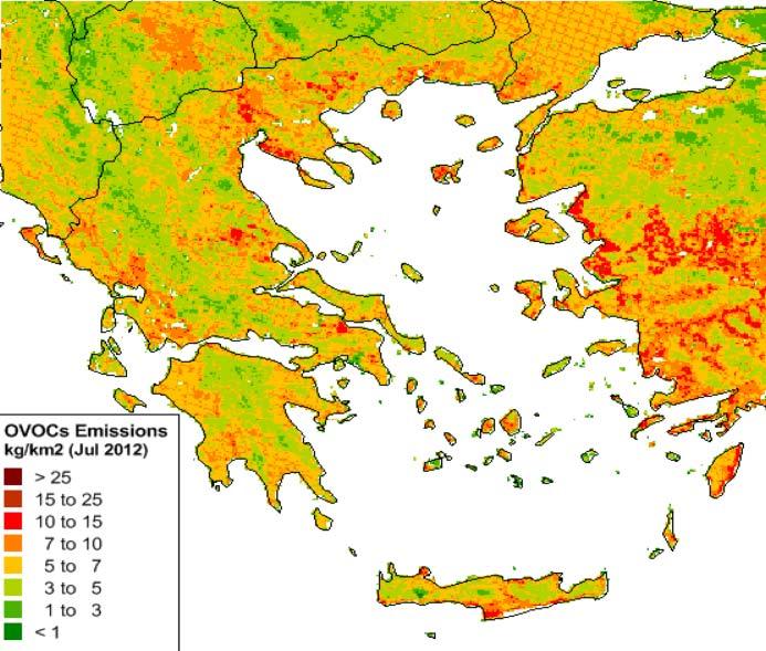 Τα δεδομένα εκπομπών αφορούσαν στους αέριους ρύπους CO, NOx, SO 2, NMVOCs και στους σωματιδιακούς ρύπους PM1, PM2.5.