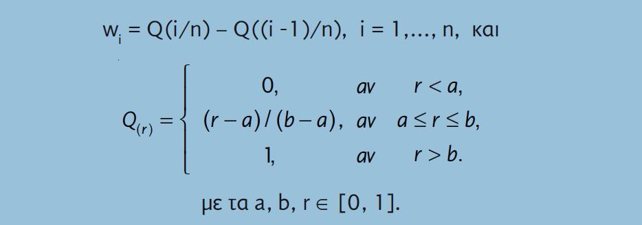 Συμβολική Προσέγγιση [4/4] Ποσοτικοποιητής LOWA Most (0.3, 0.8), At least half (0, 0.5), As many as possible (0.