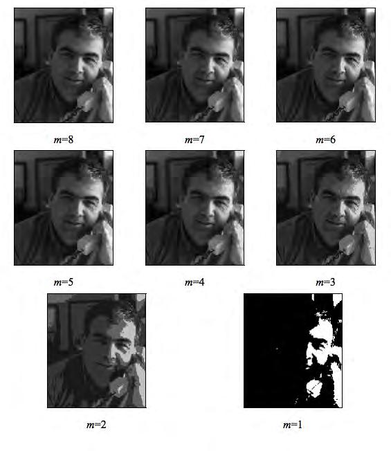 Κεφάλαιο 1: Εισαγωγή στην Ψηφιακή Εικόνα Εικόνα 1.3: Επίδραση της µεταβολής του m σε µια εικόνα 1.