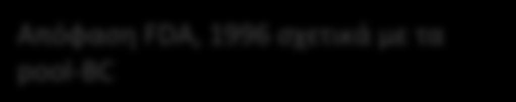 Απόφαση FDA, 1996 σχετικά με τα pool- BC To FDA δεν δέχεται την εισαγωγή των δεξαμενοποιημένων από BC για 3 υποθετικούς κινδύνους: 1.