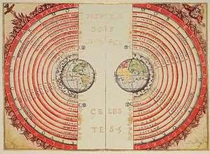 Ptolemaic geocentric system by Portuguese cosmographer