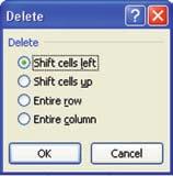 متناسب Shift cells left گزينهي سمت به ستون يك 10 تا 2 شدهي انتخاب رديفهاي در را راست سمت خانههاي تمامي ميكند.