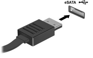 2 Χρήση συσκευής esata (µόνο σε επιλεγµένα µοντέλα) Μια θύρα esata συνδέει µια προαιρετική συσκευή esata υψηλής απόδοσης, όπως µια εξωτερική µονάδα σκληρού δίσκου esata.