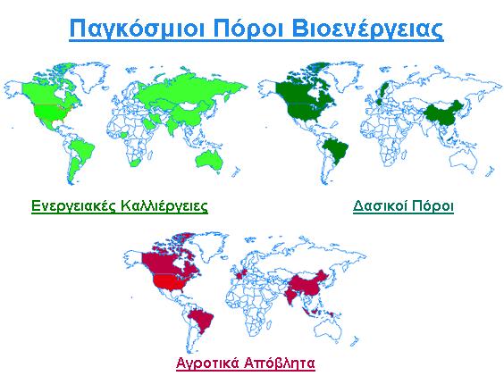 4. Αστικά και αγροτικά απόβλητα βιολογικής προέλευσης. Βασικό πλεονέκτημα της βιομάζας,είναι ότι είναι ανανεώσιμη πηγή ενέργειας και ότι παρέχει ενέργεια αποθηκευμένη με χημική μορφή.