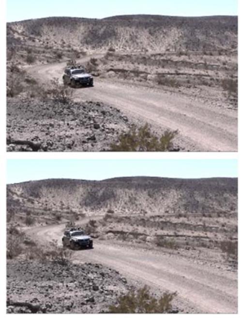 Εικόνα 2-1: Εδώ φαίνονται 2 διαδοχικά frames κατά τα οποία ένα όχημα ακολουθείται από κάμερα κατά την κίνηση του.