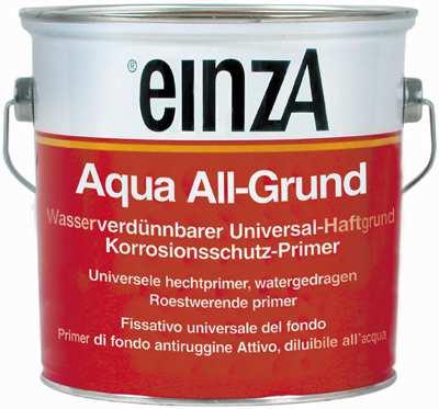 Το einza Aqua All-Grund είναι άοσµο, εύκολο στην χρήση, και ταχυστεγνωτο. Υδατοδιαλυτο, αντισκωριακο αστάρι, µε πρόσφυση σε όλα τα υποστρώµατα.