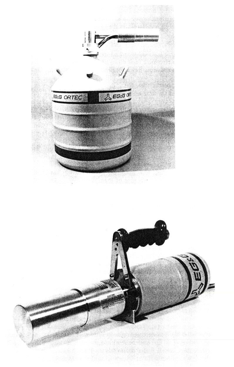 Slika 9.21. HPGe gama detector (gore) montiran na Djuarovom sudu sa tečnim azotom.