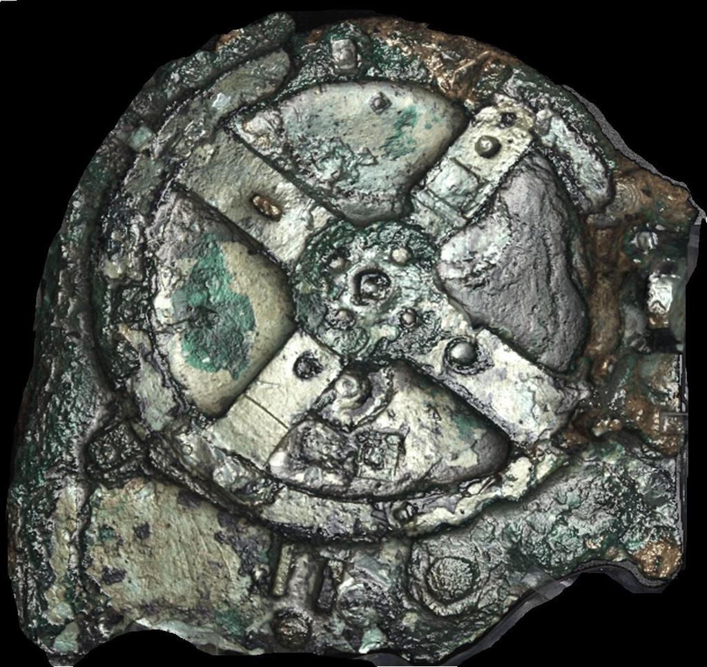 A synthetic image of the largest fragment of the Antikythera Mechanism, created using Dr Tom Malzbender s PTM method.