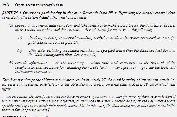Horizon 2020 Open Research Data Pilot http://ec.europa.