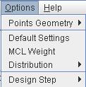 Το µενού Επιλογές (Options) έχει τις επιλογές Γεωµετρία Σηµείων (Points Geometry, 2-iii), Προεπιλεγµένες Τιµές (Defaults Settings,