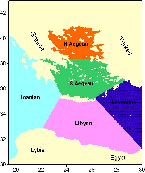 LEVEL 2- Greek Seas Climate Surge Model (GrSCSM) 2-dimensional hydrodynamic model (Krestenitis et al.