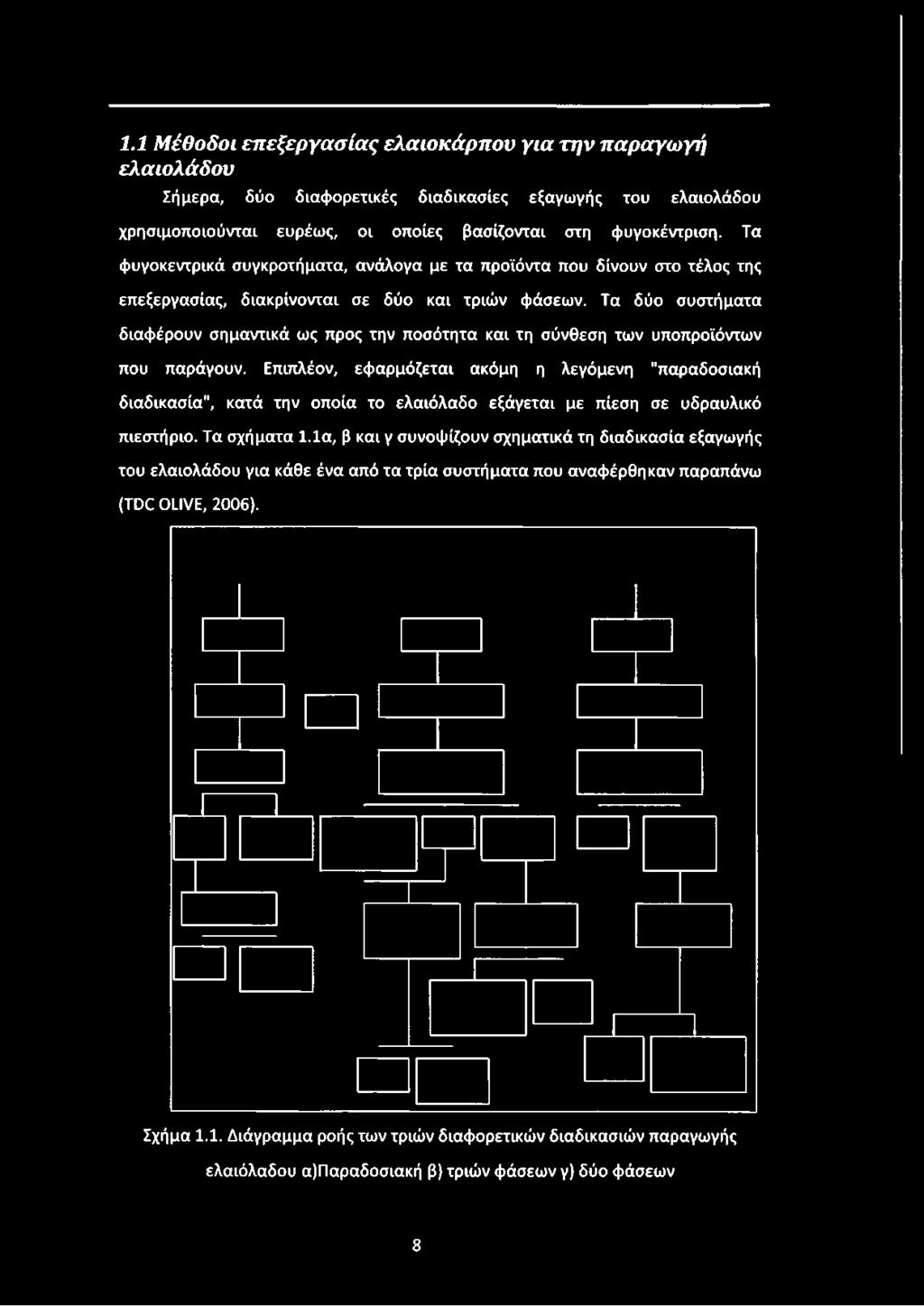 Τα φυγοκεντρικά συγκροτήματα, ανάλογα με τα προϊόντα που δίνουν στο τέλος της επεξεργασίας, διακρίνονται σε δύο και τριών φάσεων.