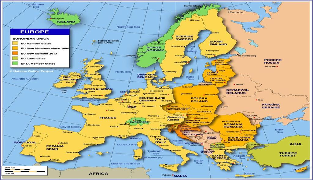 Φ.Ε. 2: Γνωρίζω τις χώρες της Μεσογείου Activity 1: Look at the map of Europe and find the Mediterranean countries