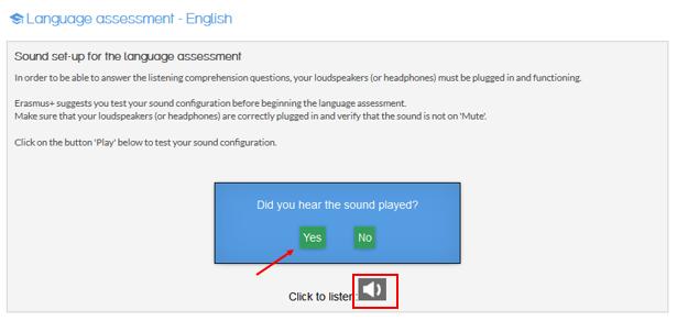Κάντε κλικ στην επιλογή «Κάντε κλικ για να ακούσετε» ώστε να ελέγξετε εάν το ηχητικό δείγμα ακούγεται σωστά από τα μεγάφωνα ή τα ακουστικά σας.