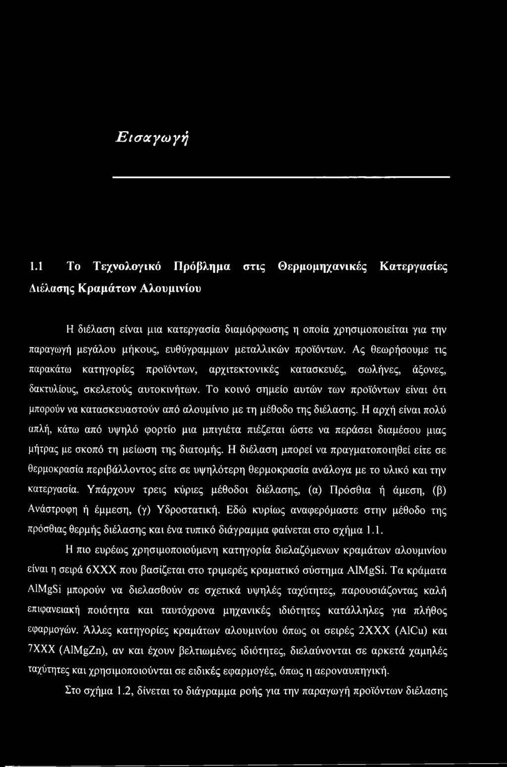 Η αρχή είναι πολύ απλή, κάτω από υψηλό φορτίο μια μπιγιέτα πιέζεται ώστε να περάσει διαμέσου μιας μήτρας με σκοπό τη μείωση της διατομής.