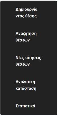 Λειτουργίες & Διεπαφή Γενικές Λειτουργίες Φοιτητής Αναζήτηση ταξινόμηση διαθέσιμων θέσεων Καθηγητής Ιστορικό θέσεων του Φορέας Υποδοχής Αναζήτηση ταξινόμηση θέσεων του Ιστορικό θέσεων του