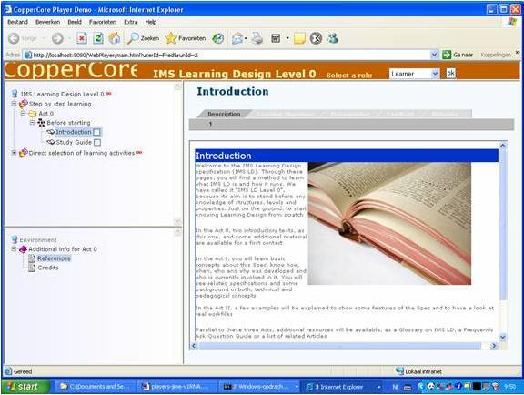 Learning Design Player εκαληηθφ ξφιν ζην CopperCore δηαδξακαηίδεη ν Learning Design Player.