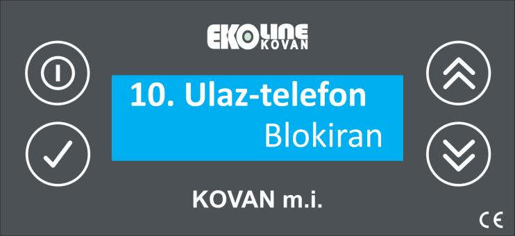 7.4.4. Ulaz telefon Omogudava uključenje kamina putem telefona.