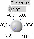 Το όργανο VI του εικονικού παλµογράφου Κεφάλαιο 3 από των άξονα των x. Το control που επιλέξαµε είναι το dial και το επιλέγουµε ως εξής: controls palette<numeric<dial Εικόνα 5.