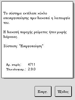 Το όργανο είχε τεθεί εκτός λειτουργίας με τη διαδικασία απενεργοποίησης προτού διακοπεί η παροχή ρεύματος.