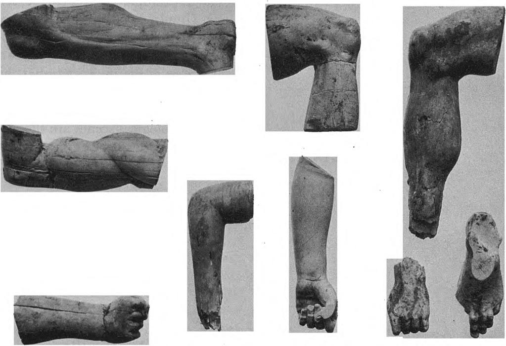 ΑΡΧΑΙΟΛΟΓΙΚΑ ΧΡΟΝΙΚΑ 91 Fig. 4. Body members of the ivory figures construction, like a sarcophagus, covered w ith a slab, stuccoed and painted. I t was used as an ossuary.