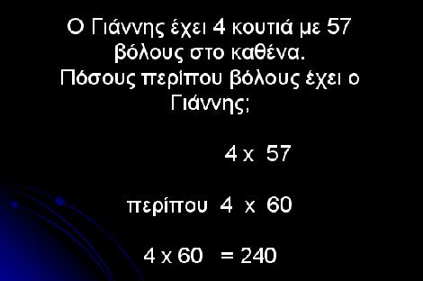 Στο μάθημα χρησιμοποιήθηκε σαν εποπτικό μέσο οι διαφάνειες στο πρόγραμμα Power Point που προβάλλονταν με τη βοήθεια του προτζέκτορα στον πίνακα κάθε τάξης, ώστε να είναι ορατές από όλα τα παιδιά,