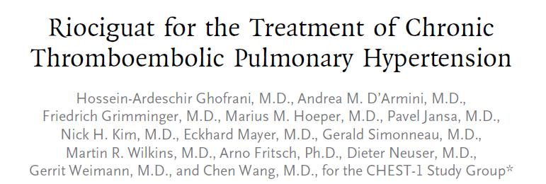 nejm.org july 25, 2013 Inoperable CTEPH or persistent pulmonary PH after PEA N = 261, randomized in a 2:1