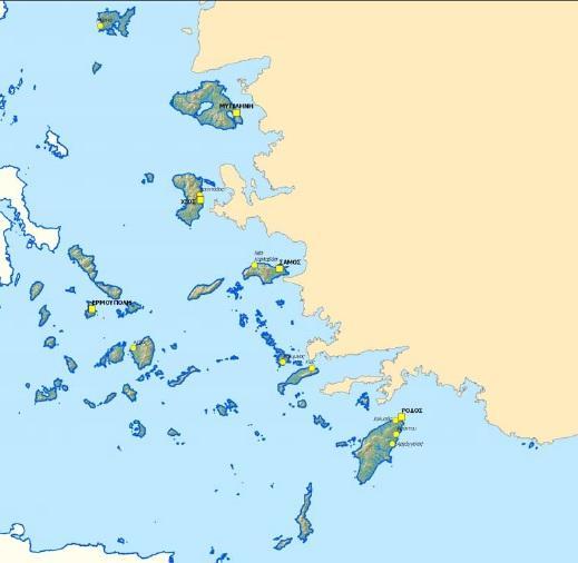 Εικόνα 2.1.1.18: Υδατικό διαμέρισμα Νήσων Αιγαίου (ΥΔ14) (Πηγή: http://wfd.ypeka.gr/index.php?