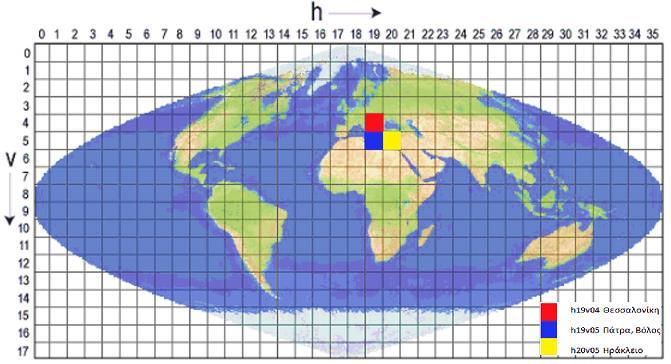προϊόντα Sea Ice. Στο σύστημα αυτό, η επιφάνεια της γης διαιρείται σε ένα πλέγμα με τετράγωνα διάστασης 10 ο μοιρών (tiles).
