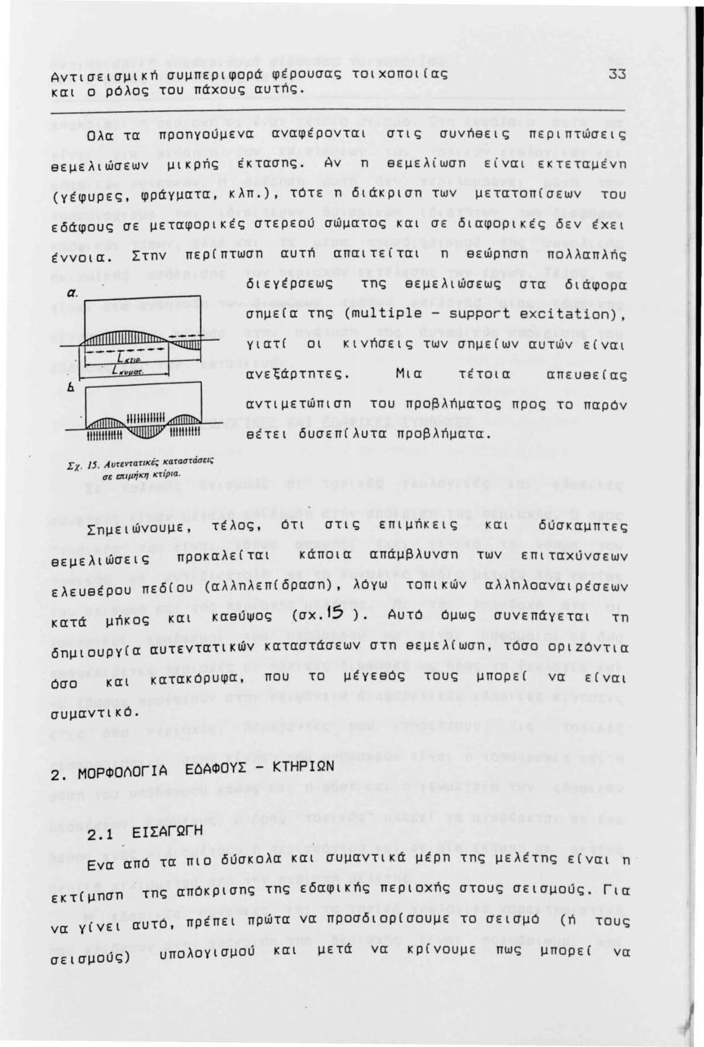 Αντισεισμική συμπεριφορά φέρουσας τοιχοποι(ας και ο ρόλος του πάχους αυτής. 33 Ολα τα προnγούμενα αναφέρονται στις συνήeεις περιπτώσεις eεμελιώσεων μικρής έκτασnς.