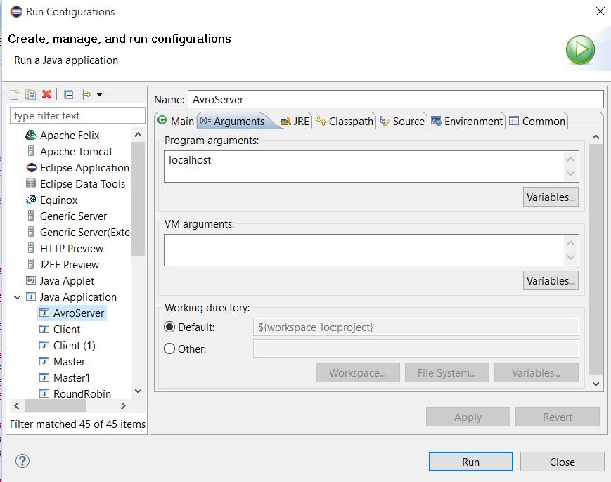 Σχήμα 6.12: Server Configuration 6.4.1 Σύνδεση με Zookeeper Παρακάτω δίνεται απόσπασμα από το αρχείο Log του εξυπηρετητή με τις ενέργειες του κατά τη σύνδεσή του με τον Zookeeper. Listing 6.