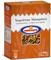 Traditional Cyprus Macaroni HELIOS Traditional Cyprus Macaroni is produced from wheat semolina, according to the traditional flavor known to- and loved by Cypriot families.