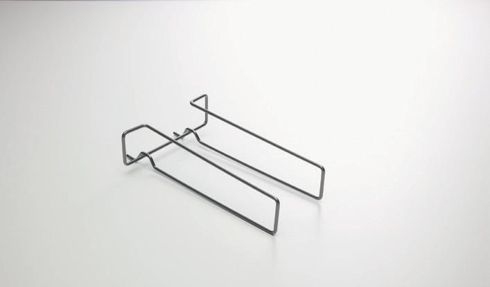 620 Accessories Leaflet holders made of high quality transparent polystyrene and steel wire with powder coating.