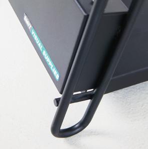 Brochure holder Classic Black or grey aluminium brochure holder with chrome