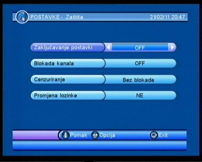 Cenzuriranje (Censorship Lock) mogućnost zaključavanja određenih programa lozinkom. Informacije o cenzuriranju nalaze se u sadržaju programa.