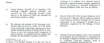 Integrated t Pollution Prevention and Control) Direktive (96/61/EC) u zemljama članicama EU, ustanovljeno je da, i pored smanjenja emisije