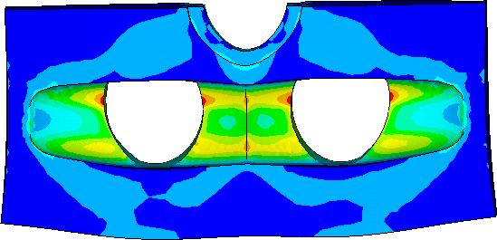 9 58.46 NODAL SOLUTION STEP= SUB = TIME= SEQV (AVG) DMX =.00643 SMN =.45 SMX =58.