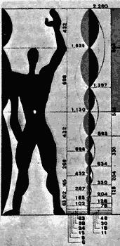 Outro caso notable é o Modulor, de Le Corbusier, unha escala áurea dobre a partir da altura dun home de 1,83 cm.