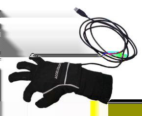 Σχήμα.6: Το γάντι συλλογής δεδομένων 5DT Data Glove 5 Ultra. Το AcceleGlove (Σχήμα.