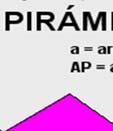 O polígono é a base da pirámide, os triángulos son os lados e o punto común é o vértice.