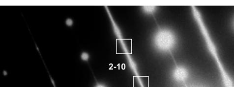 Μηχανισµοί µεταβολών φάσης (β) Εικόνα 7.13 (α) Εικόνα περίθλασης από την περιοχή του τρικλινούς βολαστονίτη µε σφάλµατα επιστοίβασης.