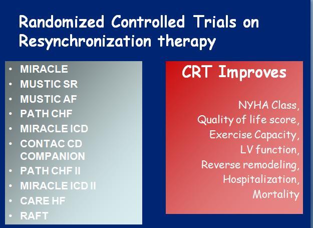 Σε ποιούς ασθενείς αρκεί η CRT-P; Ο σημαντικότερος ρόλος της θεραπείας του καρδιακού επανασυγχρονισμού είναι η βελτίωση των συμπτωμάτων και η βελτίωση της ποιότητας ζωής ασθενών με χρόνια καρδιακή